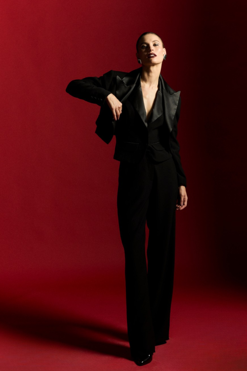 Blazer Smoking Gola Cetim Preto